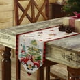 thumbnail image 3 of Table Runner Dresser Scarves Merry Christmas Santa Claus Red Truck Cotton Linen Burlap Table Cover BSnowflake Xmas Tree on Linen Table Runners for Family Kitchen Dining Holiday Party Banquet Decor, 3 of 5