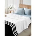 thumbnail image 5 of Black White Striped Flat Sheet Only Twin Size, Soft Breathable Bed Top Sheets for Mattress, Modern Abstract Art Aesthetics Luxury Bedding Flat Sheets for Home Hotel Bedroom Bed Protection, 5 of 9
