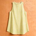 thumbnail image 5 of VBVC Women's Cotton Gingham Tank Mini Dress, Ladies' Crew Neck A-Line Plaid Shift Dresses, Sleeveless Summer Beach Vacation Dress For Women,Yellow,S-2XL, 5 of 10