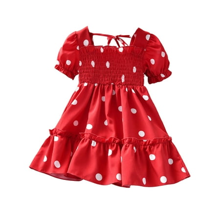 

Dewadbow Children Baby Girls Dress Kids Polka Dot Dress Stylish Dress