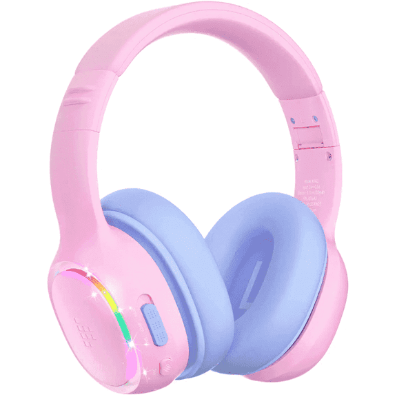 TRONSMART KH03 Children's Bluetooth Headphones, Safe Volume Control, Noise Reduction, Wireless Headphones with Light and Microphone, 70 Hours Playtime, Suitable for School/Travel/Airplane