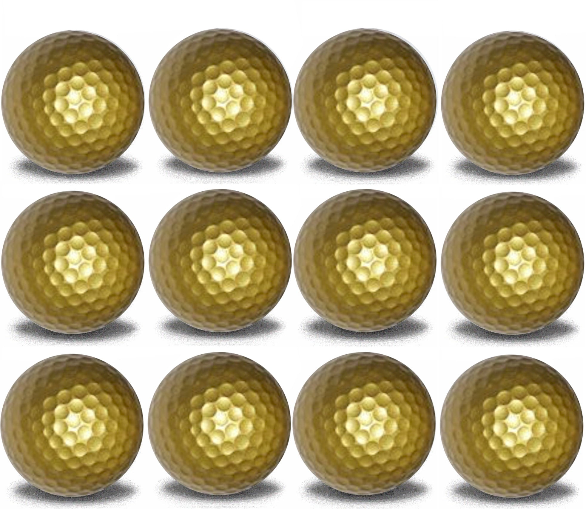 Gold Golf Balls 12 Pack by GBM Golf