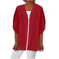thumbnail image 2 of Drppepioner Cardigan pour Femmes Élégant, Hauts Décontractés à Manches Longues Imprimés avec Poche Cardigan Rouge, 2 of 6
