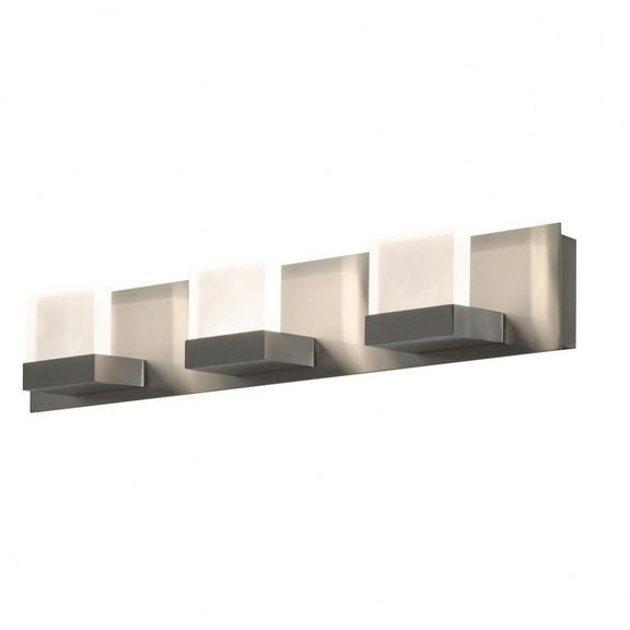AFX Arlo 3-light ADA Satin Nickel LED 120V Vanity, Frosted Acrylic Shade