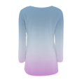 thumbnail image 4 of Women's Ombre Color Fleece Pullover Sweater, Soft Plush Long Sleeve Crewneck Top with Two Front Pockets for Casual Comfort, Daily Wear and Cozy Outfits Sky Blue XL, 4 of 4