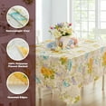 thumbnail image 4 of Newbridge Claudette Yellow Pastel Floral 52 x 52 inch Square Vinyl Flannel Backed Tablecloth, 4 of 7