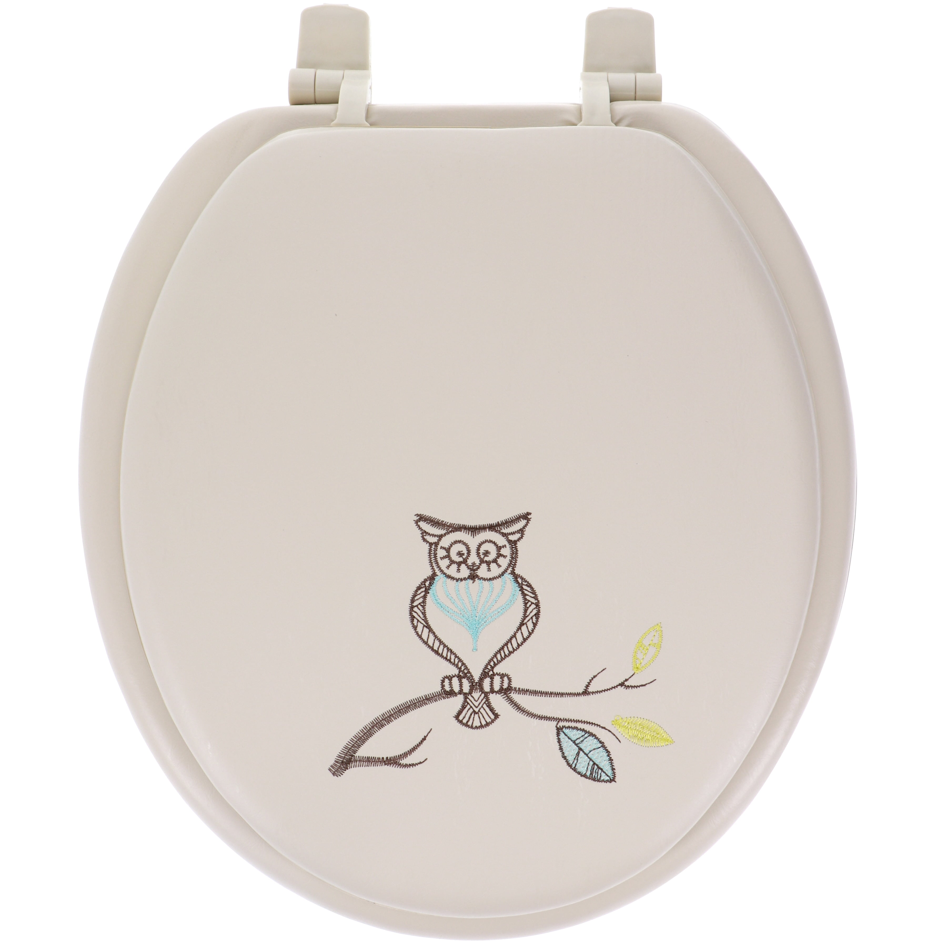 Ginsey Round Soft Cushion Decorative Toilet Seat, Owl Embroidery