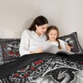 thumbnail image 4 of Erosebridal Vintage Dragon Queen Comforter Set, Bohemian Aztec Mandala Bedding Comforter Set, Black Gray Red, Black Reversible 3 Pieces, 1 Comforter and 2 Pillowcases, 4 of 6