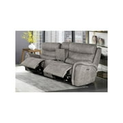 New Classic Furniture Kamari Fabric Power Console Loveseat, Gray