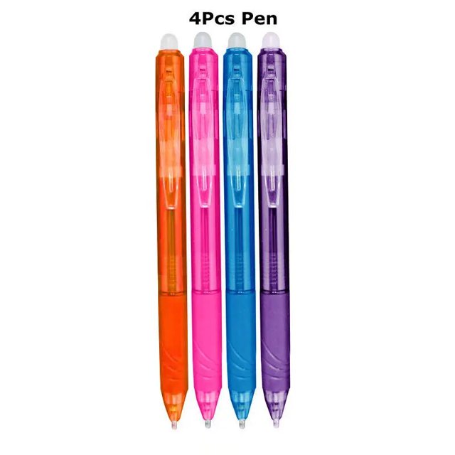 Senbaida Magic Erasable Gel Pens, Retractable, 0.7mm, Assorted Ink Colors, 4 Pack