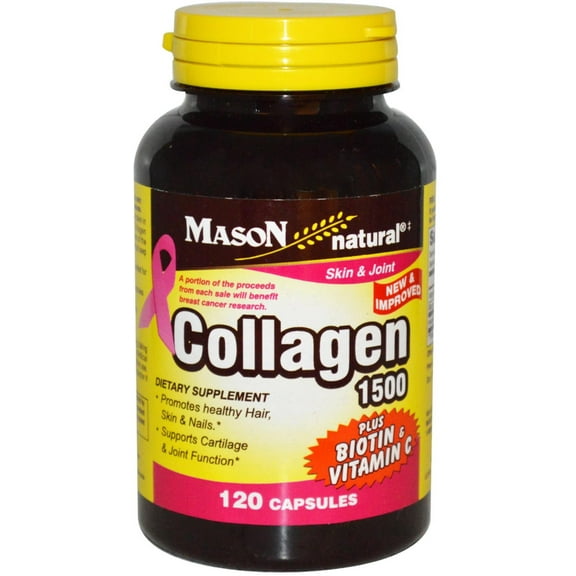 4 Pack - Mason Natural Collagen 1500mg Caps With Vitamin C, 120 Capsules