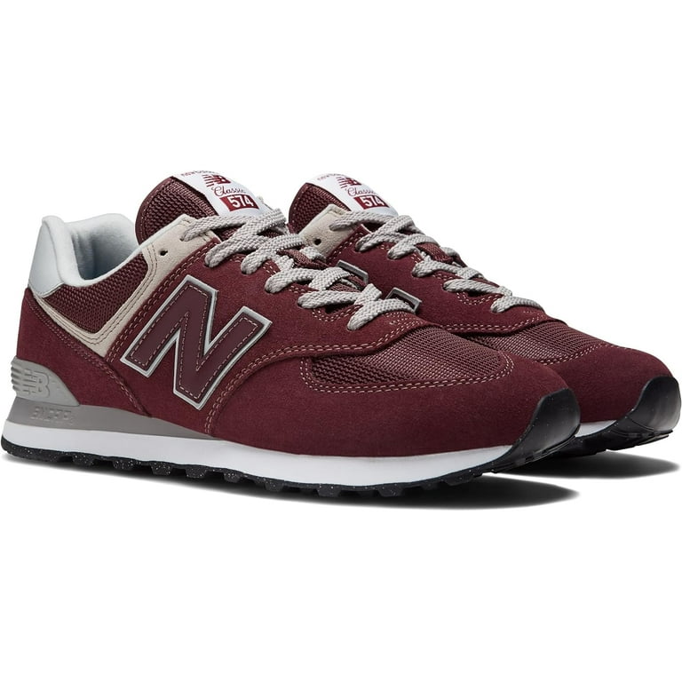 New Balance Mens 574 V2 Sneaker, M7.5/W9, Burgundy/White