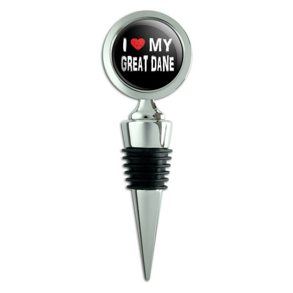 I Love My Great Dane Stylish Wine Bottle Stopper
