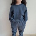 thumbnail image 5 of NOLDARES Little Boys Clothes Toddler Boys 2PCS Sweatshirt Outfits Set Boys Long Sleeve Top Pants Set(T273-Dark Blue), 5 of 5