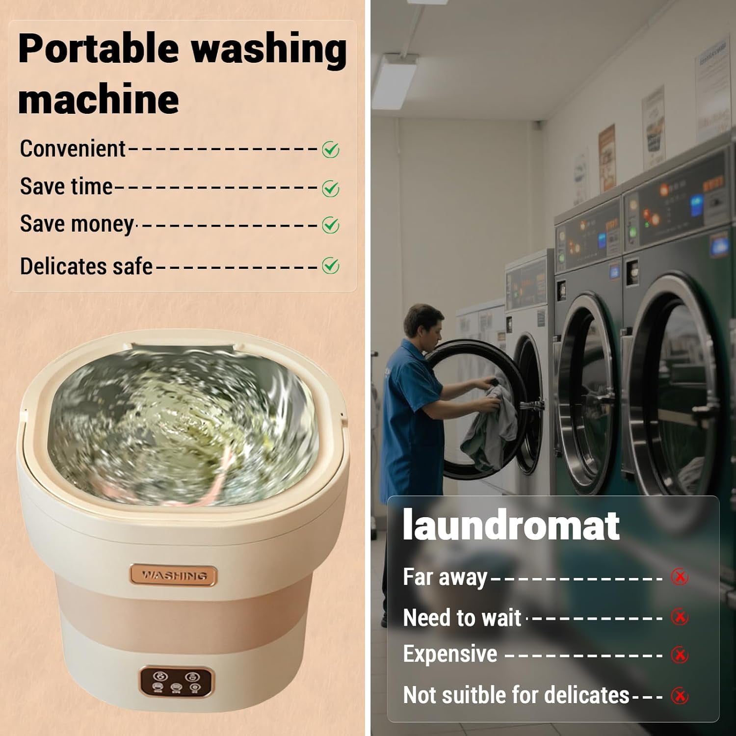 Mini Washing Machine and Dryer,12l Foldable Mini Washer for Underwear, Upgraded Collapsible Washing Machine for Baby Clothes Socks Apartment