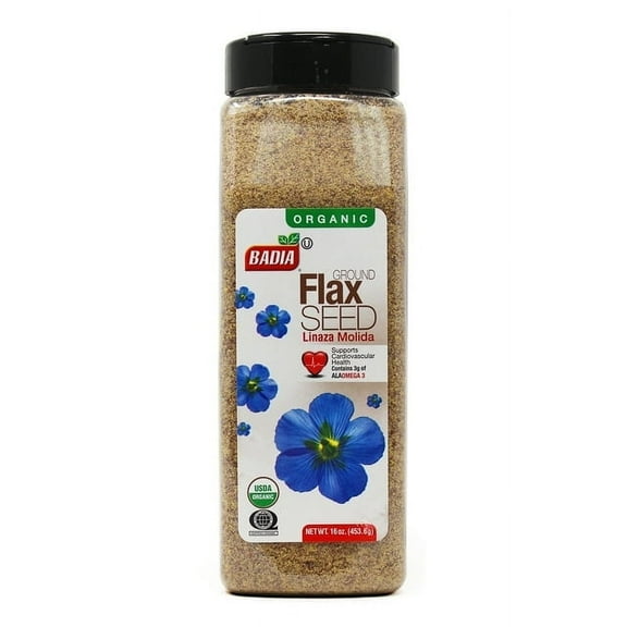 Badia Organic Ground Flax Seed 16 Oz (Pack of 2)