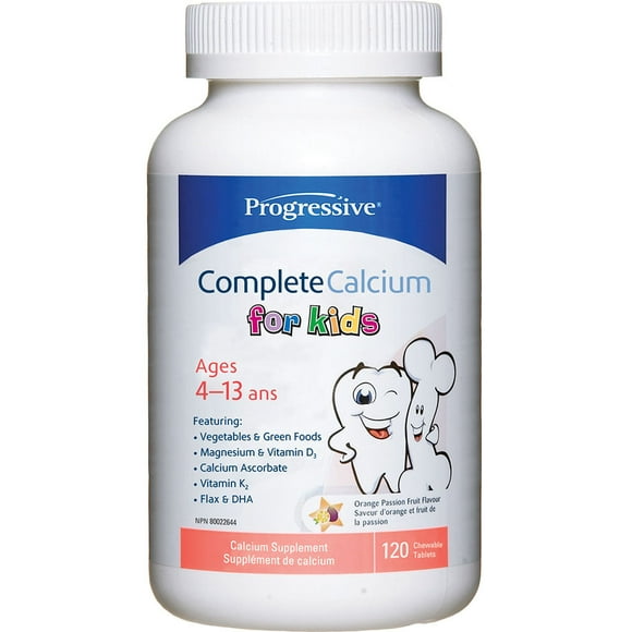 PROGRESSIVE Calcium Complet pour les Enfants (120 Onglets à Mâcher)
