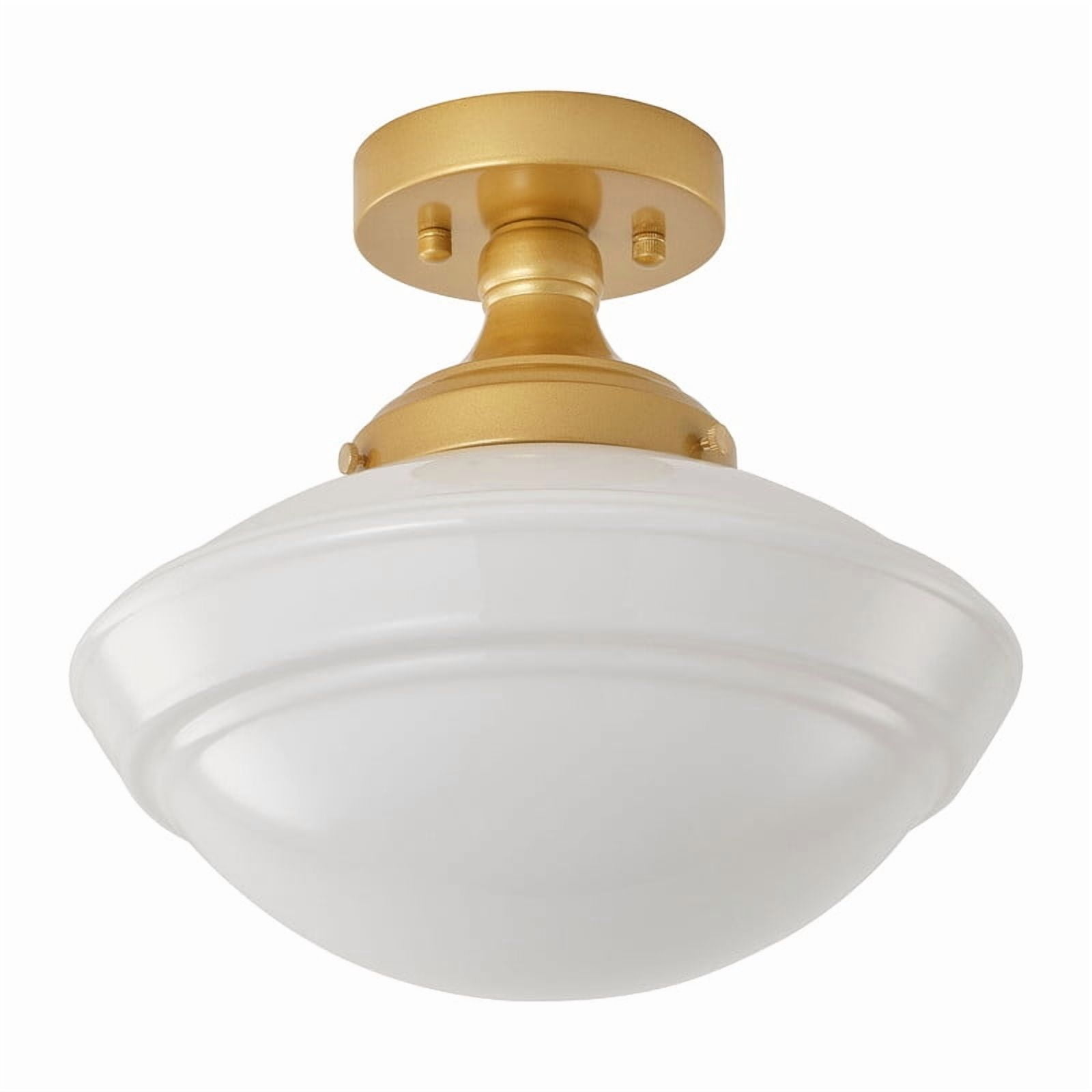 11.81 inch Semi Flush Mount Ceiling Light, Modern Close to Ceiling Light with Frosted White Glass Shade, for Kitchen, Hallway, Patio (E26 Base)