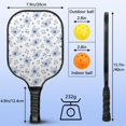 thumbnail image 3 of Pickleball Paddles Set,Pioneer Flower Floral Print Pattern Fiberglass Surface Pickleball Racket Set with 2 Indoor Outdoor Pickleball Balls and Pickleball Bag,Pickle-ball Equipment, 3 of 6