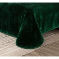 thumbnail image 4 of Chezmoi Collection Heavy Thick Korean Style Faux Mink Blanket Single Ply 9 Lbs, 750GSM Silky Soft Plush Raschel Mink Blanket, 85" x 95" Asia King Size, Solid Green, 4 of 9