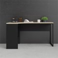 thumbnail image 2 of Tvilum Wayland Modern 2 Drawer L Shaped Computer Desk in Matte Black and Oak, 2 of 15