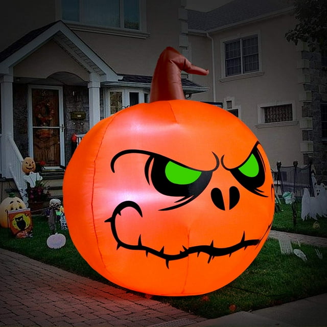 Decoración inflable de Halloween Sizonjoy con diseño de calabaza de 1,2 m con LED