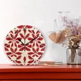 thumbnail image 2 of Floral Composed Of Red Leaves Round Wall Clock Silent Battery Operated Home Decor for Living Room Bedroom, 2 of 7