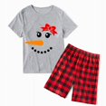thumbnail image 3 of Conjunto de pijamas de pareja de Navidad para hombre y mujer, ropa de dormir corta, sombrero y pajarita, muñeco de nieve, adulto, 3 of 3
