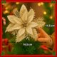 thumbnail image 2 of 20 Piezas de Flores Artificiales para Navidad con Clips, para Árbol, Corona y Guirnaldas (Oro), 2 of 4