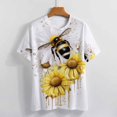 thumbnail image 4 of Bee And Flowers T Shirts Basic T-Shirt Short Sleeve Ladies Tee Shirt Summer Graphic Clothing, 4 of 5