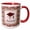 Red/White, variant on 3drose, Graduation Cap, Diploma, Faded Dots, Pink Frame, Flower, 2018, Red, 11oz Two-tone Red Mug