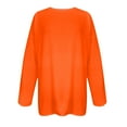 thumbnail image 5 of Plus Size Women's Fashion Loose Casual Long Sleeve T-Shirt Round Neck Tee Top Relaxed Fit Comfortable Everyday Wear | CSEONE,Orange XL, 5 of 8