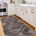 thumbnail image 6 of ReaLife Rugs Machine Washable Area Rug Runner - Living Room Bedroom Bathroom Kitchen Entryway Office - Padded Low Pile Stain Resistant Premium - Moroccan Diamond Tribal - Jax - Brown 2'6" x 6', 6 of 6