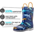 thumbnail image 6 of Kushyshoo Kids Blue Dinosaur Light up Rain Boot Size 8 Toddler Boy, 6 of 8