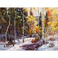 thumbnail image 2 of Moore, Robert 24x19 Gold Ornate Wood Framed with Double Matting Museum Art Print Titled - Joy of Autumn, 2 of 4