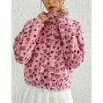 thumbnail image 3 of Womens Long Sleeve Jacket Coat for Womens Zip Up Warm Winter Heart Pattern Print High Collar Jacket Causal Wear Cogild, 3 of 7