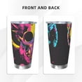 thumbnail image 3 of Bingfone Neon Gothic Skull Moon for 20 Oz Stainless Steel Travel Mug Double Wall Water Coffee Cup for Home,Office, Outdoor Works Great for Ice Drinks and Hot Beverage-Straw Three-piece Set, 3 of 8