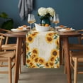 thumbnail image 2 of Yellow Sunflowers Table Runner - 90 Inch Long, Kitchen Dining Table Runner Dresser Scarves, Farmhouse Rustic Botanical Floral Plants Farmhouse Decor for Coffee Tables Wedding Party Banquet, 2 of 8