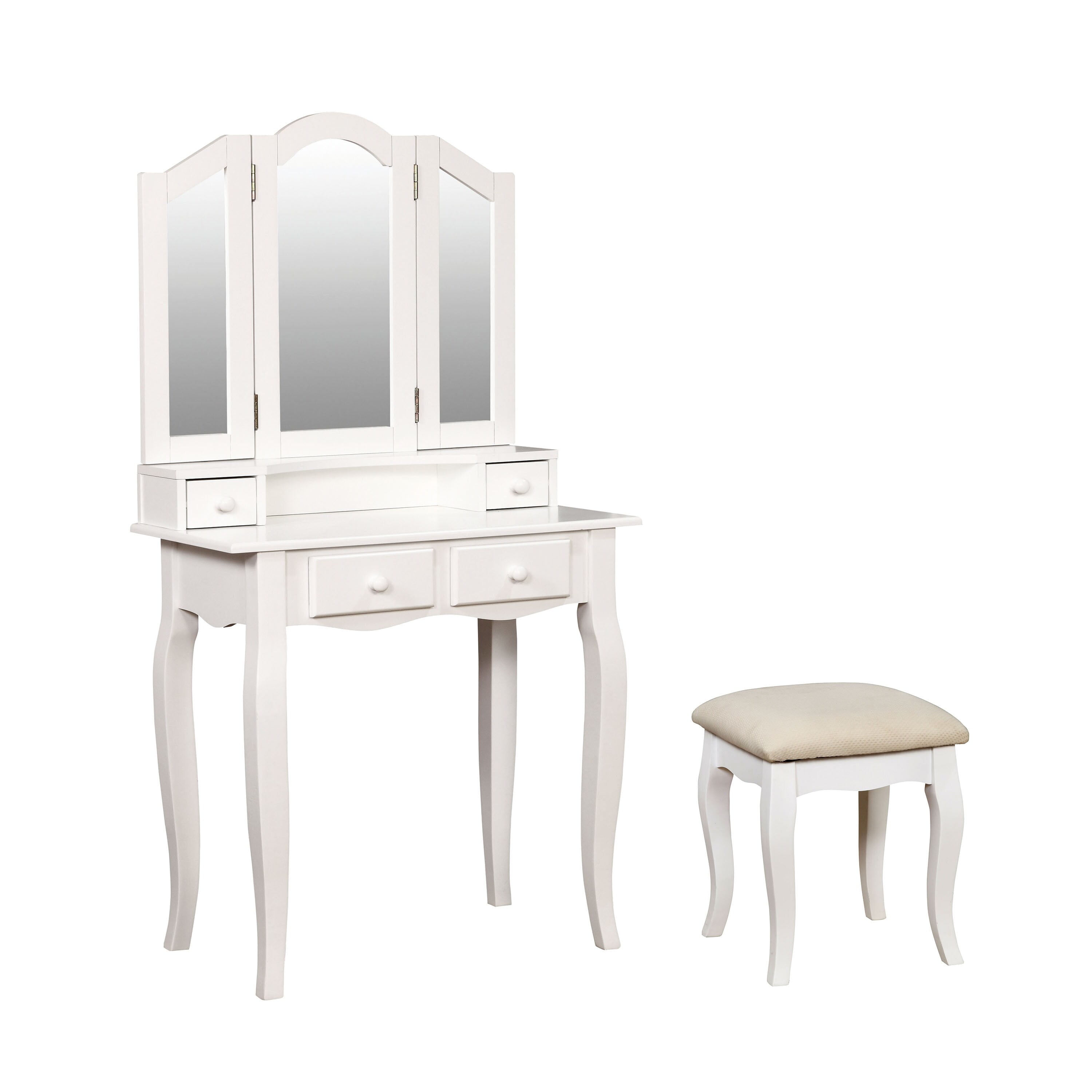 Frenchi Home Furnishing 3-Piece Vanity Set White