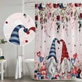 thumbnail image 4 of Pink Valentine's Day Shower Curtain Set - Extra Long 72" x 96" Washable Bathtub Curtain with 12 Hooks, Spring Floral Eucalyptus Leaves Gnomes Waterproof Fabric Shower Curtains for Bathroom Décor, 4 of 6