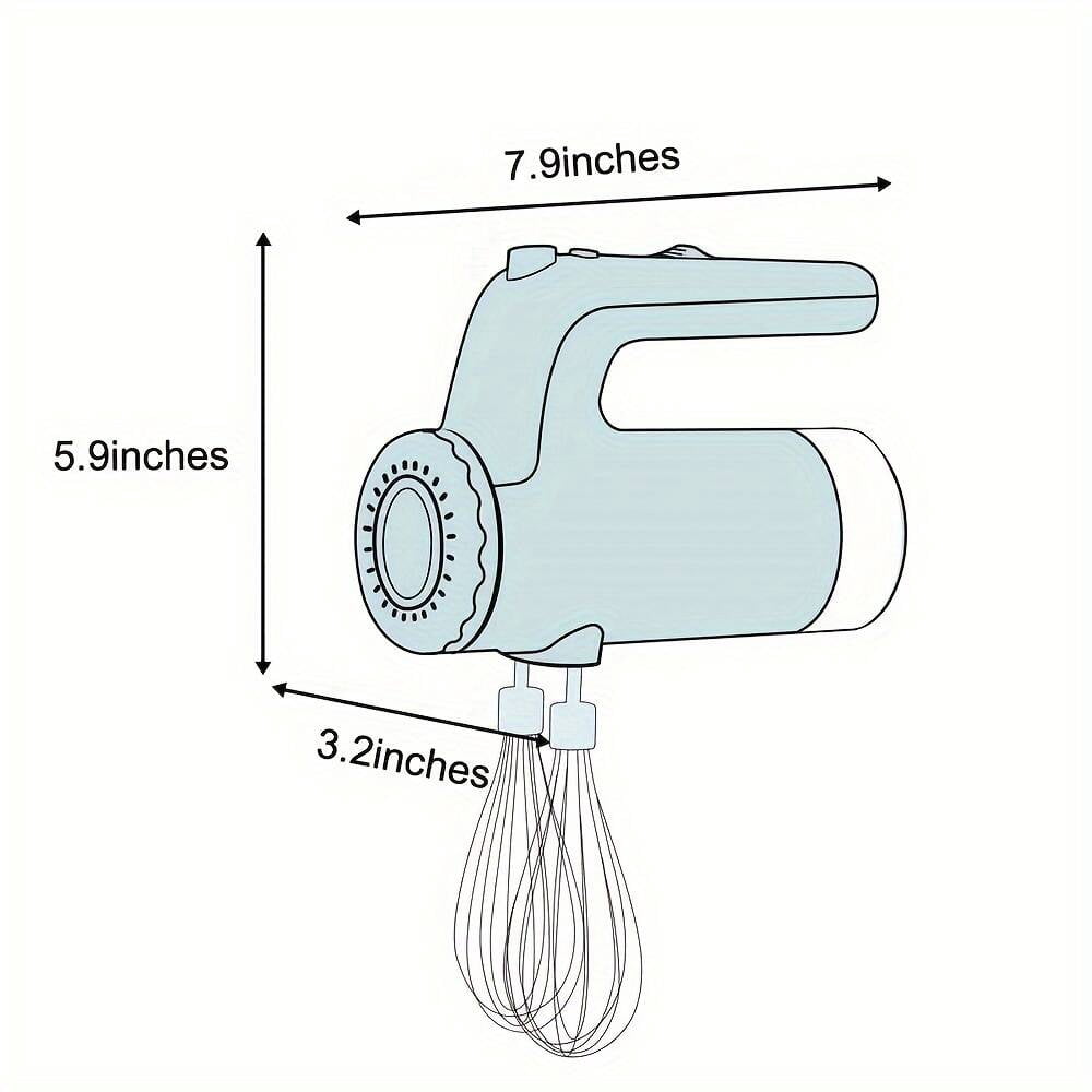 SAY YEAH Electric Hand Mixer,Upgrade 5 Speed Hand Mixer with Turbo Boost,Kitchen Immersion Blender for Food Whipping,Egg Beaters Includes 6 Attachments,White
