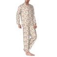 thumbnail image 2 of Naloa Sausage Tomato Toast Men’s Pajamas Set - Long Sleeve Button Down Sleep Shirt and Pajama Bottoms Sleepwear Set-Small, 2 of 7
