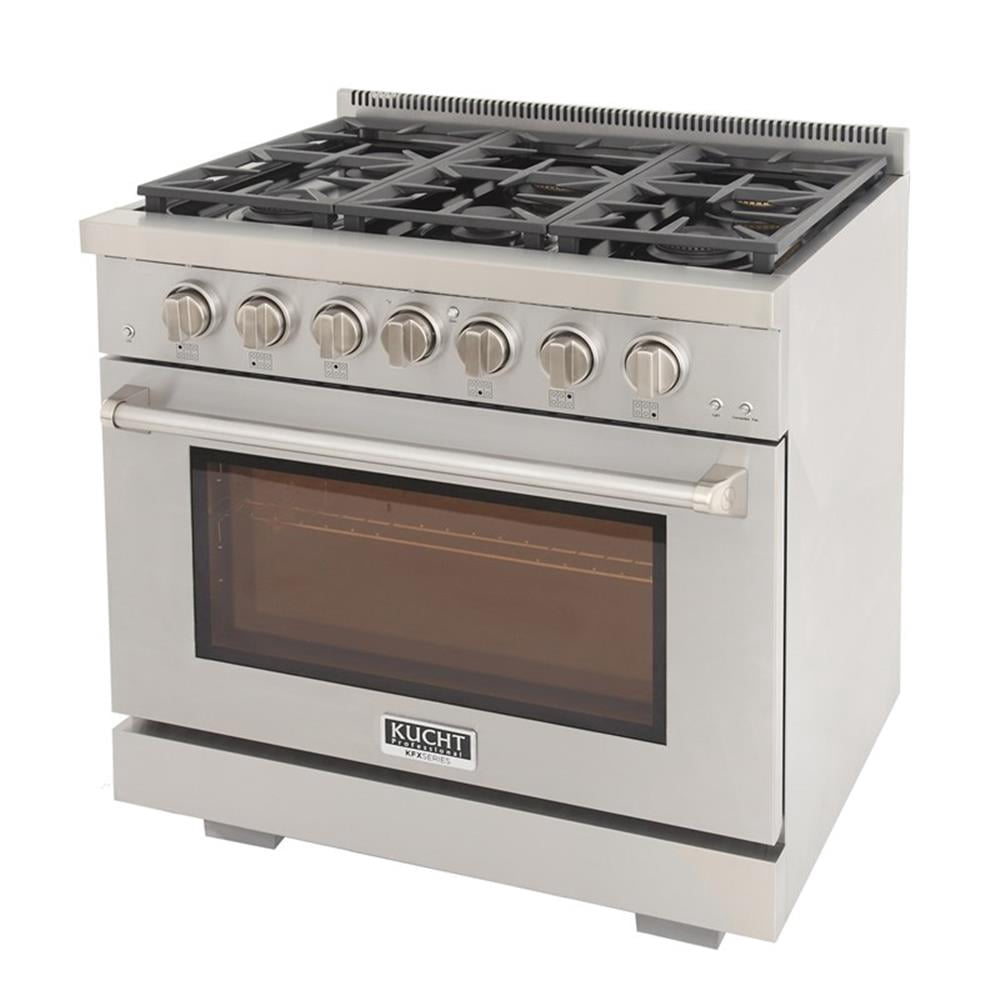 Pemberly Row 36-in Natural Gas Range in Stainless Steel with True Simmer Burners