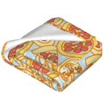 Cauagu Cute Pizza In Various Pattern Flannel Bed Blankets,Fleece