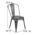 thumbnail image 6 of Flash Furniture Commercial Grade Distressed Silver Gray Metal Indoor-Outdoor Stackable Chair, 6 of 14