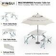4 Ft Camping Picnic Table Set with 4 Seats with Umbrella Hole Folding