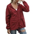 thumbnail image 2 of Black and Friday Deals Clearance under $15 Women's Coats and Jackets Women's Rain Jacket Waterproof Breathable Lightweight Thin Bicycle Raincoat Travel Cycling Outdoor Jacket Windbreaker with Hood, 2 of 7