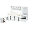 thumbnail image 4 of Full Size Wooden Loft Bed In White With Efficient Storage & Workspace - Desk, Shelves, And Space Design, 4 of 7