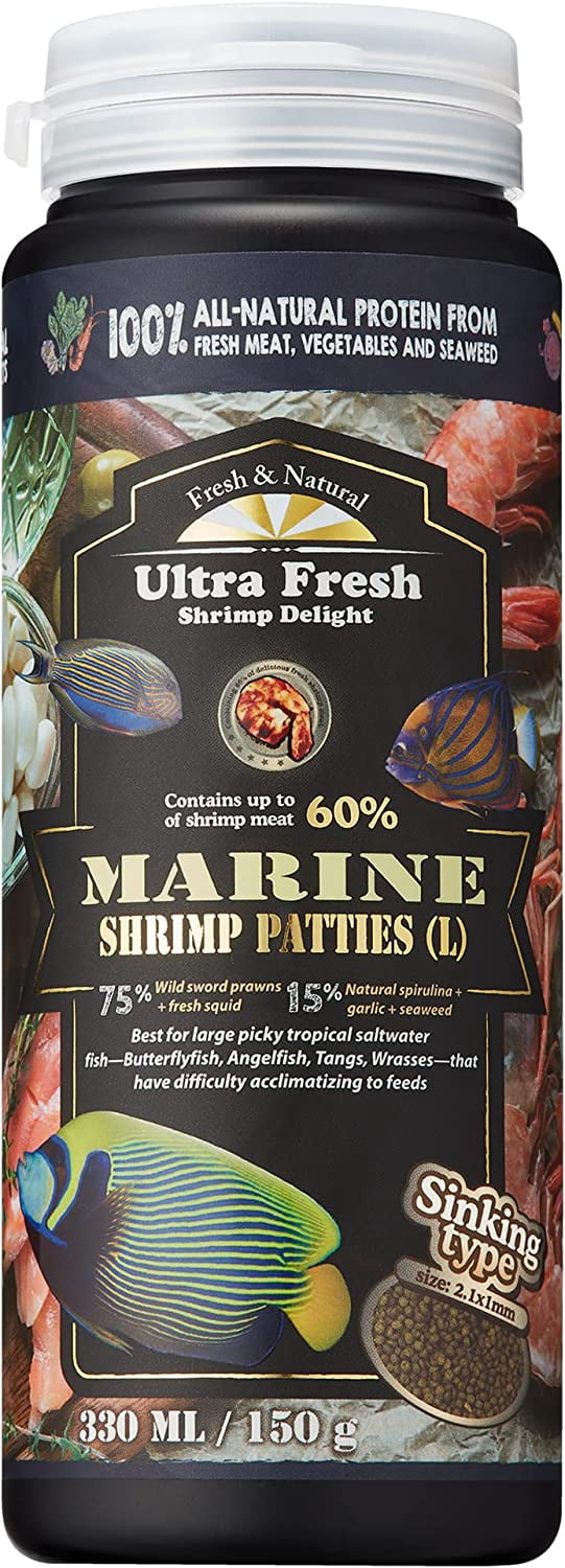 Ultra Fresh Marine Fish Food, 75 Sword Prawns + Squids, Natural