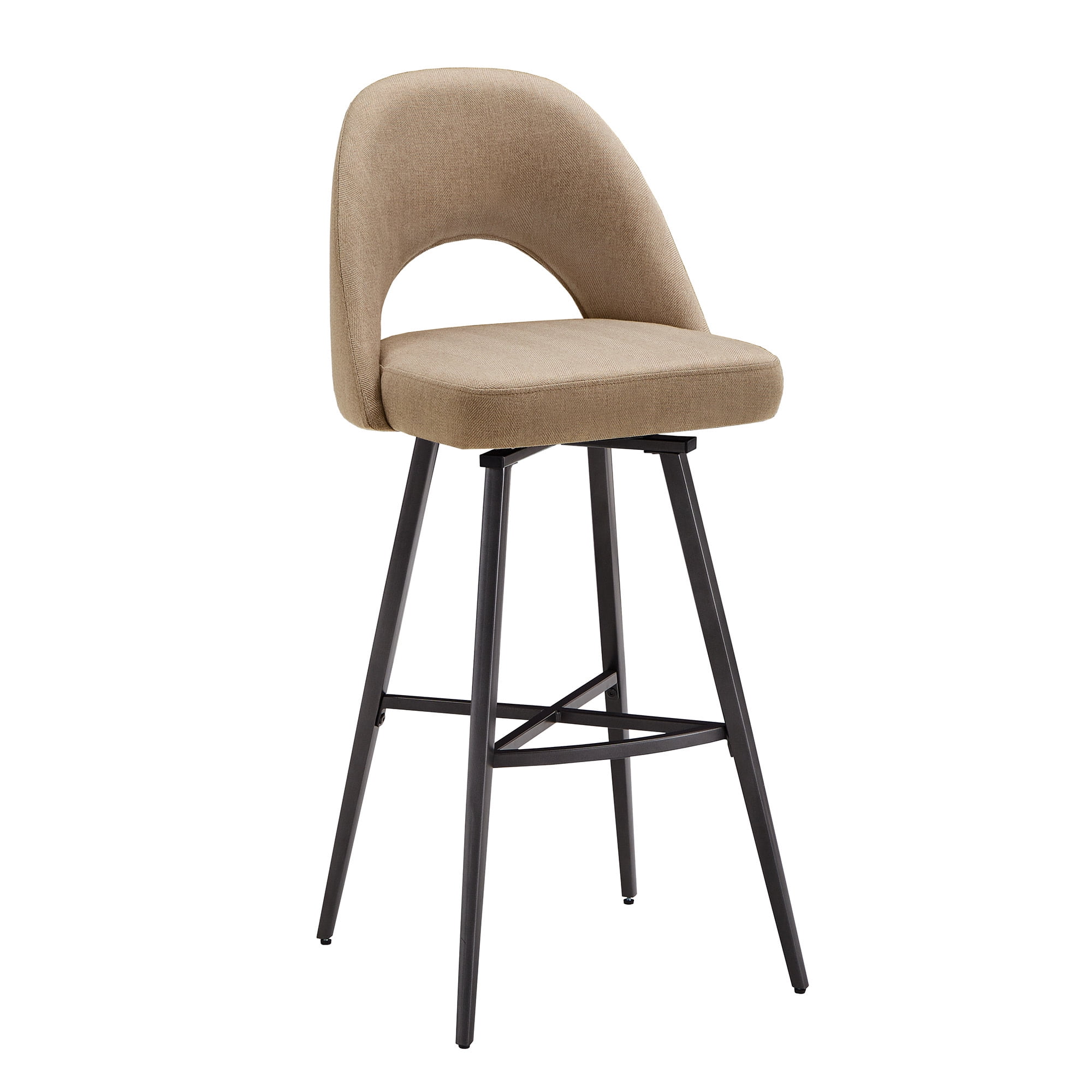 Weston Home Krista Metal Swivel 29" Bar Stools, Set of 2, Beige
